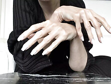 Beautiful Hands - White Long Fingernails