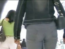 Two Women With Nice Butts & Tight Pants In A Shopping Center Candid Porno