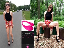 Public Flashing In The Park With A Remote Vibrator.