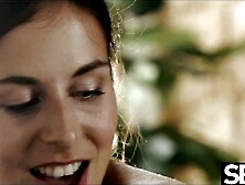 Huge natural melons bouncing as she riding his dick rough