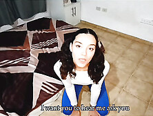 Sexy Latina Girl on Her Knees Asking You to Fill Her Mouth with Milk