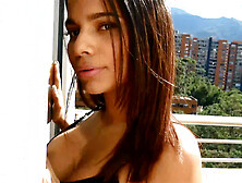 Outgoing hispanic cougar at a porn casting