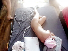 Amateur wife gives me a handjob until I. Sensual massage of a hot couple with oil on the body.