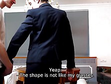 TUTOR4K.  Tutor with short hair nailed by student in several hot poses