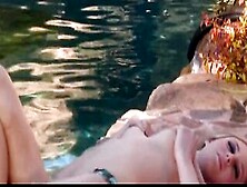 Long Boobs Bikini Glad Blonde Massage Her Vagina By The Pool