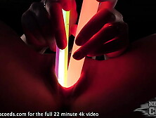 cute youngster gets naked and opens up her snatch with glowsticks slutty object insertions