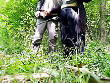 Stranger teases my nipples while I desperately milk him outdoors