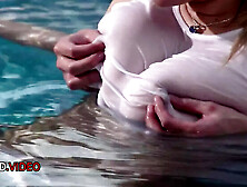 Suzuna Komiya Hot Japanese BJ Poolside - Big Tits Tease & Deep Throat Action
