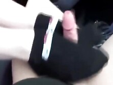 Sockjob footjob in Car German