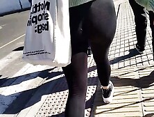 Spanish teen in see through leggings and thong