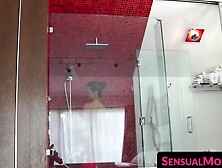 Nubile lesbian teen eats out the pussy of her hot stepmother