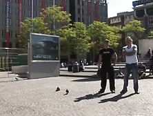 Fishnet hooker cocksucking before doggystyle