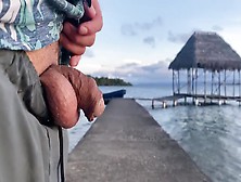 4K 60 Fps Risque Testicles Exhibitionism With Masturbation At Panama Beach