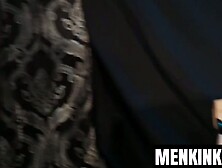 Hairy chested Alex Hawk FINGERS his ass before plugging DILDO into it