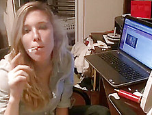 Hot Blond Smoking