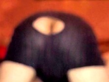 Inserting the pen in butt throughout aperture of pants