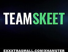 Slim Baby Karma With Swimsuit And Pigtails Gets Pounded