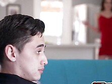 Perfect blowjob under the covers by naughty big ass stepsis Kylie Quinn