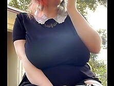 Alt Milf nextdoor smokes outback!