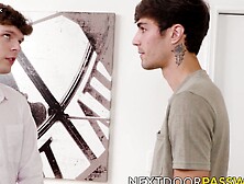 Stepbrother Stunner Ethan Tate BJ Slammed by Jacob Acosta in Sultry Stepfamily Sexcapade