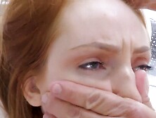 Ginger girlfriend anally drilled in duo while rubbing clit