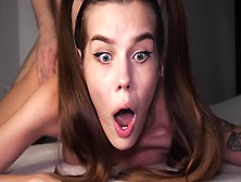 Omg,  It's Huge! Thin 18 Yo Youngster Struggles During Painful Anal Fuck - Alina Foxxx