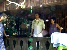 Mature sluts boned outdoors into FFM 3 way