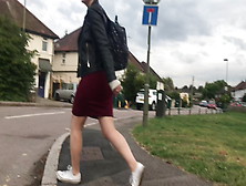 Round Juicy British Ass Wobbling In Loose Dress