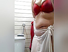 Devar Spying Indian Bhabhi For Taking Bath In Saree