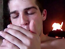 Sexy Austin Smokes Two At Once Before Stroking His Cock