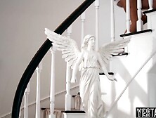 Strict older step father rails sexually curious Latin chick step daughter with his large schlong