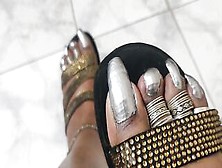 My Hawt Lengthy Sharp Silver Toenails