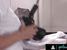 GIRLSWAY - Freaky Photographer Seduces Bombshell Chaturbate In HARD HAIR PULLING DOGGY STYLE Sex With STRAP-ON