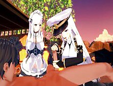 Azur Lane Threesome - Belfast X Enterprise - 3D Hentai