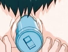 Lustful anime babe teased with sex toys and railed deep