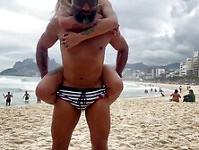 This babe got sexually excited on the beach and I broke her butt