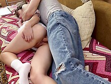 Passionate sex of a hot couple at home.  Hot couple fucking