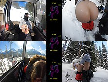 Sloppy Bj While We Ride Gondola And Fuck On Public Ski Hill- Very Risky