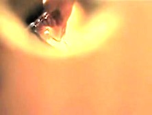 Girl spied through key hole baring tits off the bra