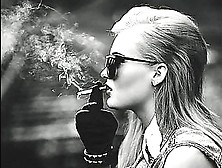 Smoking Women B&w By Antz