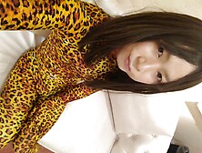 Japanese Cd Masturbate Wearing Leopard Morphsuit In Public Park Toilets