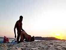 Romantic Sex On The Beach At Sunset