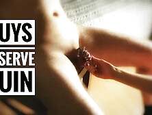 New Metall Chastity.  Ruin Orgasm after 3 Days Edging