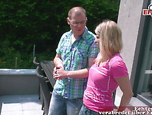 german private nerd couple do missionary and kiss