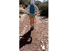 Wild Mountain Flash - Topless Tease on Remote Kyrgyzstan Trail,  No Rules