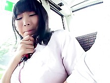 On the bus,  he lifts up her skirt and touches her over her panties several times.