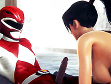 POWER RANGER RIDES GORGEOUS WOMAN