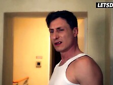 Slender Golden-haired Screws Large Penis Roommate In Hostel Room - LETSDOEIT