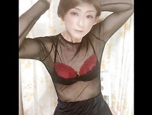 Chinese Crossdresser Masturbating With Toys