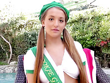 Avery Adair Spreads Wide For His Dick While Wearing Her Scouting Uniform